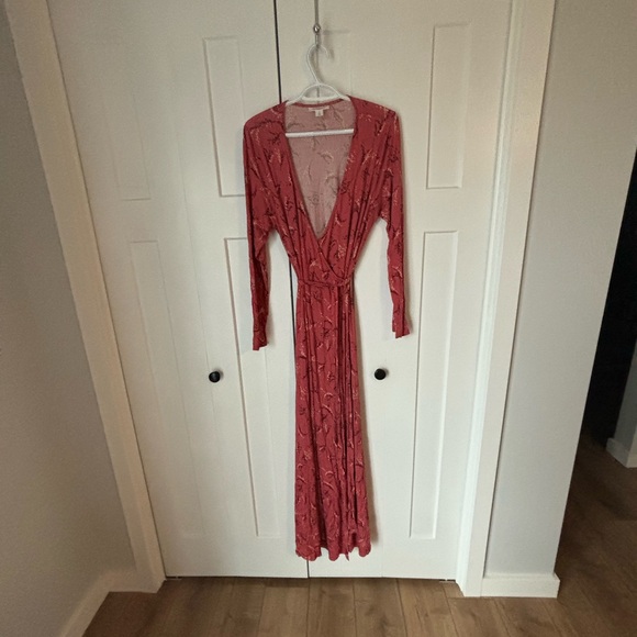 Motherhood maternity maxi length dress wrap style size LG - Picture 3 of 5